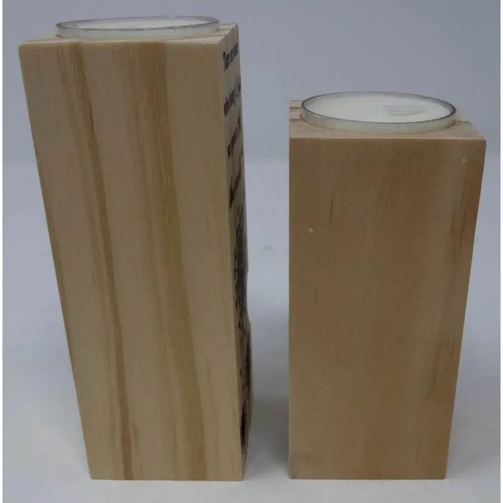 Sympathy Gift Wooden Candleholder Carved Heart with Candles